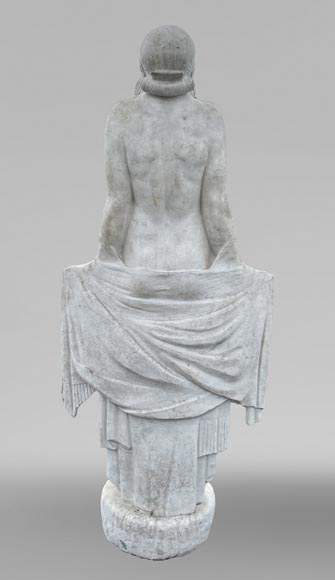 La Sortie du bain – Jeune femme, sculpture monumentale Art Déco dans le goût de Félix-Pascal Févola-3