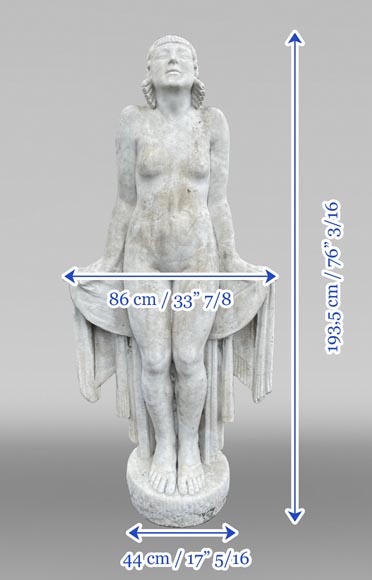 La Sortie du bain – Jeune femme, sculpture monumentale Art Déco dans le goût de Félix-Pascal Févola-10