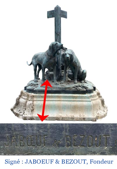 Auguste-Nicolas CAÏN, deux groupes monumentaux en bronze, socles en pierre d'origine, 1893-13