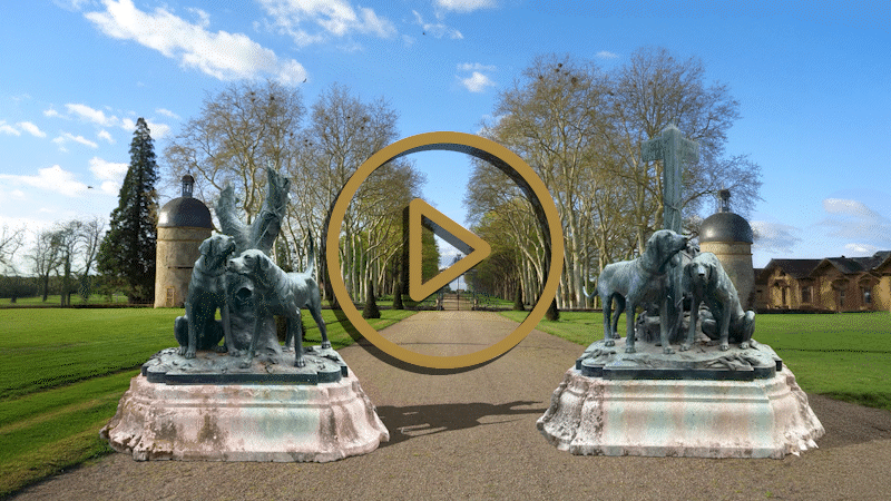 Auguste-Nicolas CAÏN, deux groupes monumentaux en bronze, socles en pierre d'origine, 1893 Auguste-Nicolas CAÏN, deux groupes monumentaux en bronze, socles en pierre d'origine, 1893-0