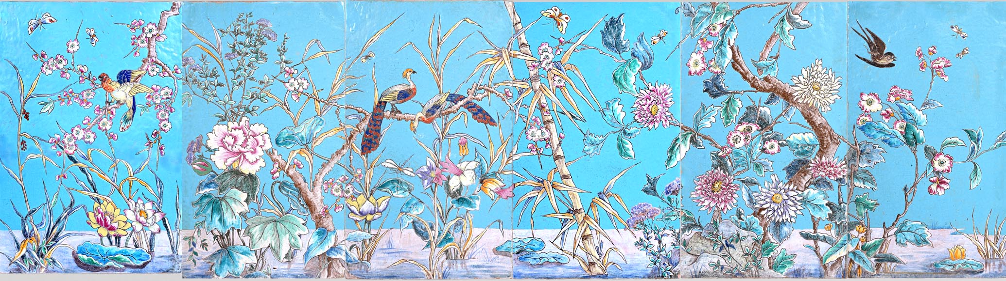 Eugène COLLINOT, Plaques de faïence décorative japonisante Eugène COLLINOT, Plaques de faïence décorative japonisante-1