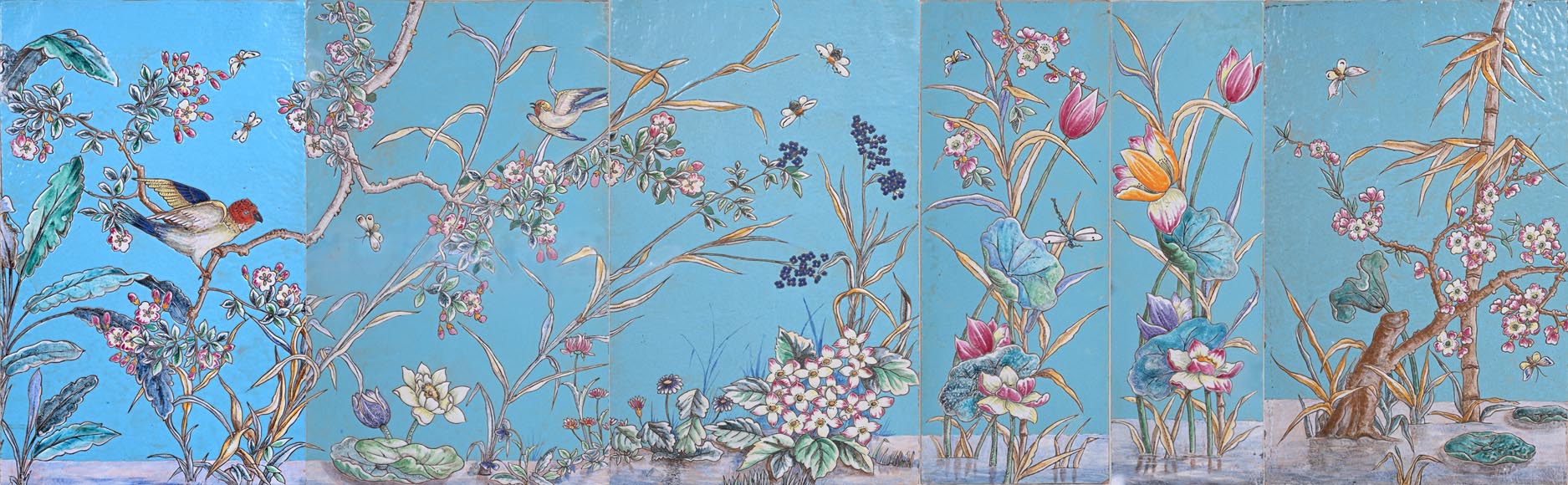 Eugène COLLINOT, Plaques de faïence décorative japonisante Eugène COLLINOT, Plaques de faïence décorative japonisante-3