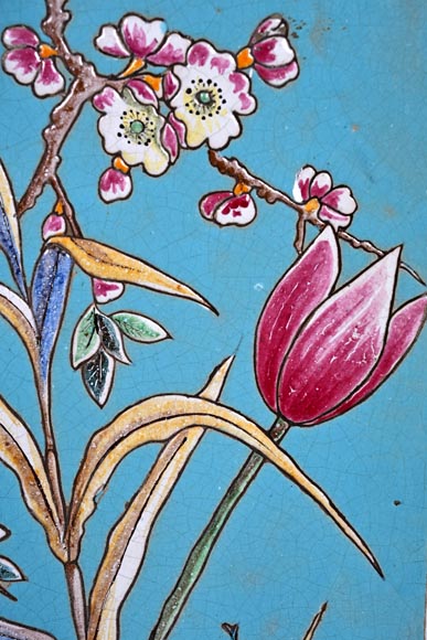 Eugène COLLINOT, Plaques de faïence décorative japonisante Eugène COLLINOT, Plaques de faïence décorative japonisante-4