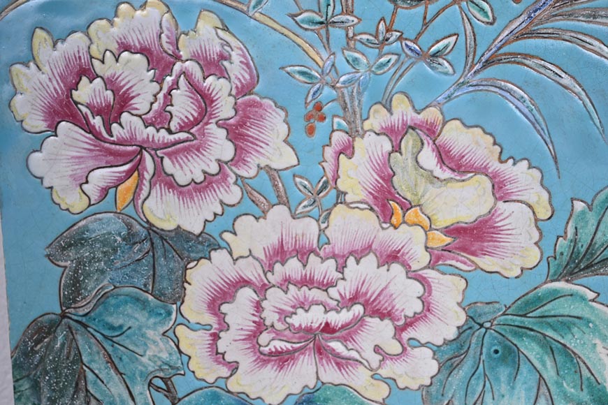 Eugène COLLINOT, Plaques de faïence décorative japonisante Eugène COLLINOT, Plaques de faïence décorative japonisante-9
