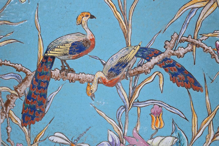 Eugène COLLINOT, Plaques de faïence décorative japonisante Eugène COLLINOT, Plaques de faïence décorative japonisante-10