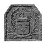 Plaque de cheminée aux armes de France, datée 1654