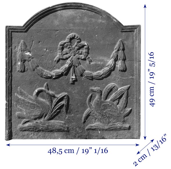 Plaque de cheminée en fonte aux oiseaux d'eaux-5