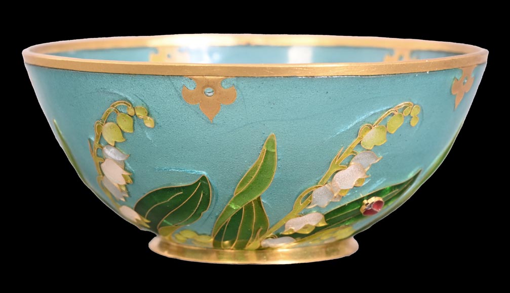 THESMAR André-Fernand (1843-1912) coupe hémisphérique en or émail plique-à-jour-1