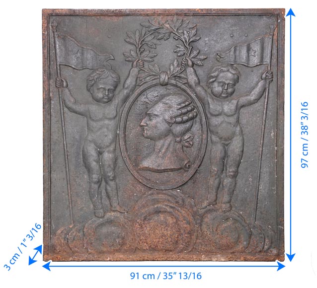 Plaque de cheminée en fonte à l'effigie de Louis XVI-9
