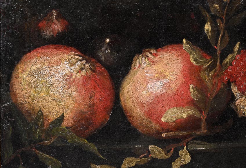 Nature morte aux grenades et raisins, école italienne, fin XVIIe siècle-2