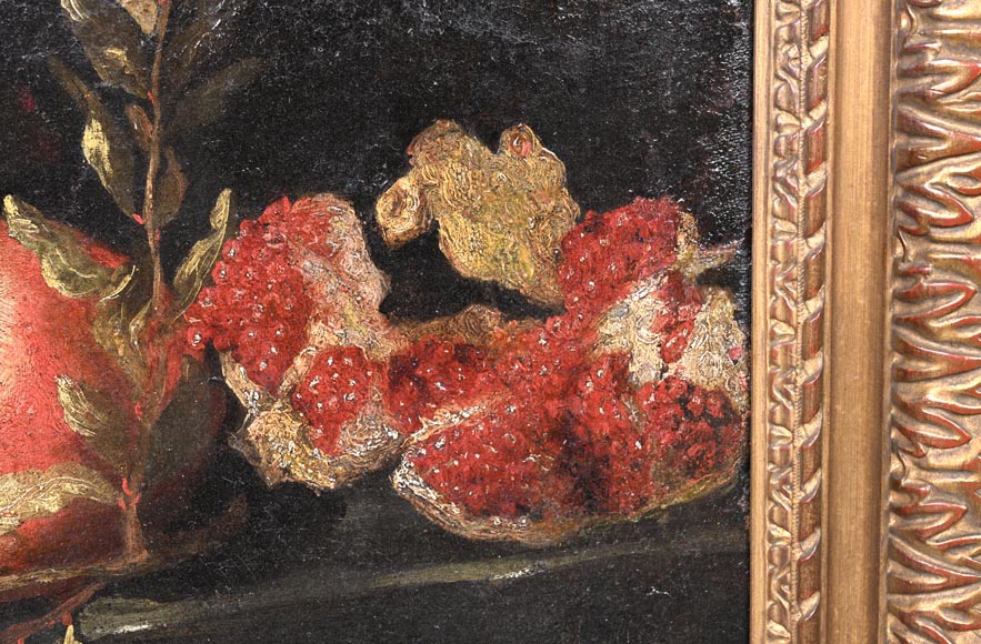 Nature morte aux grenades et raisins, école italienne, fin XVIIe siècle-3