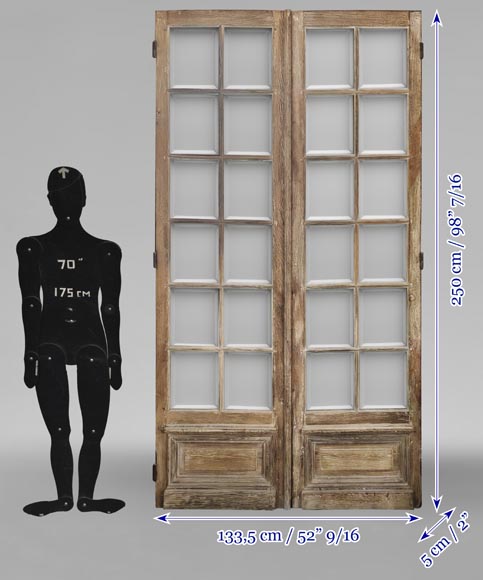 Double porte à petits carreaux biseautés Double porte à petits carreaux biseautés-7