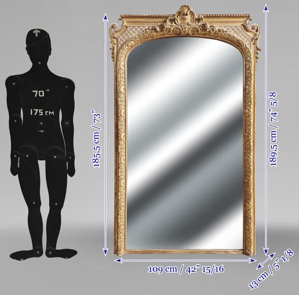 Trumeau doré de style Régence richement décoré Trumeau doré de style Régence richement décoré-7