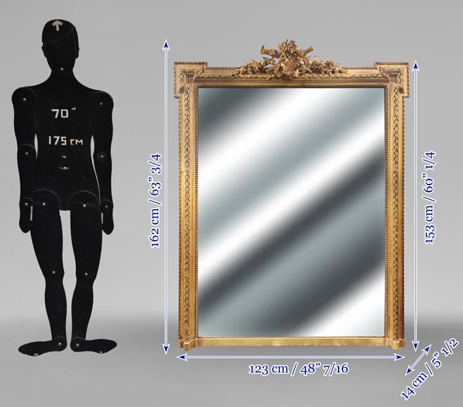 Trumeau doré de style Louis XVI aux instruments de musique Trumeau doré de style Louis XVI aux instruments de musique-9