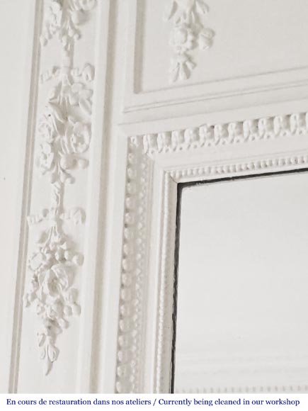 Trumeau de style Louis XVI décoré d'un panier fleuri Trumeau de style Louis XVI décoré d'un panier fleuri-3