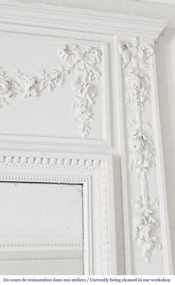 Trumeau de style Louis XVI décoré d'un panier fleuri Trumeau de style Louis XVI décoré d'un panier fleuri-4