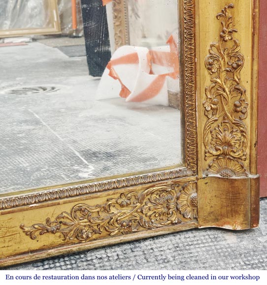 Petit trumeau d'époque Louis Philippe doré, richement décoré-5