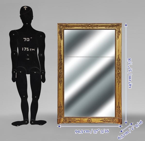 Petit trumeau d'époque Louis Philippe doré, richement décoré-8