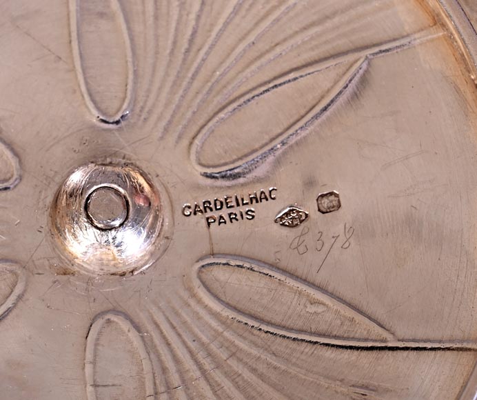 Maison CARDEILHAC, assiette décorative en verre et argent doré-6