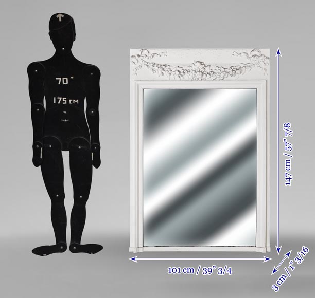 Trumeau de style Louis XVI décoré d'une guirlande florale-5