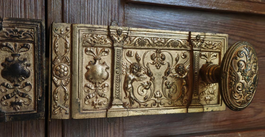 Ensemble de 4 doubles portes en bois sculpté-11