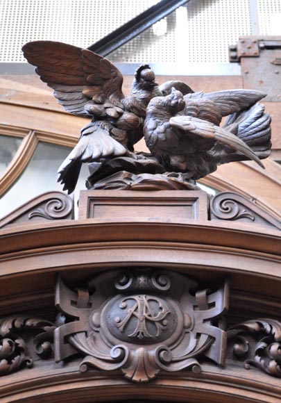 Grand buffet vitré d’époque Napoléon III au décor agreste Grand buffet vitré d’époque Napoléon III au décor agreste-7