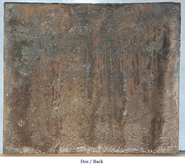 Plaque de cheminée aux fleurs de lys et colonnes d'Hercule-4