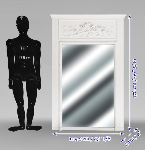 Trumeau de style Louis XVI à la couronne de rose-7