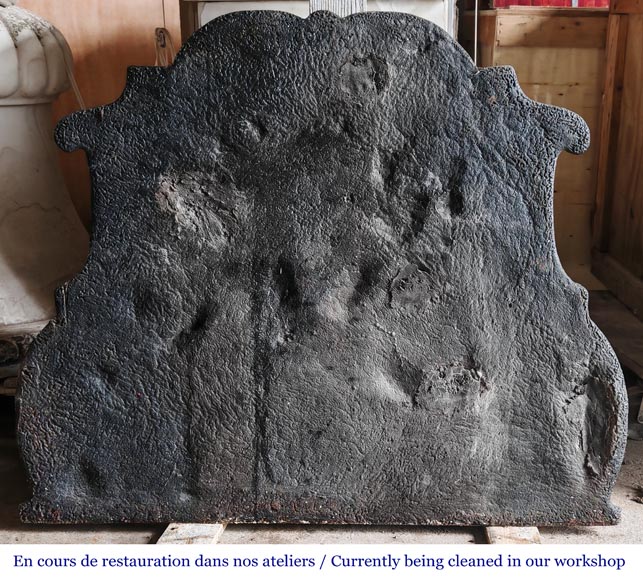 Plaque de cheminée aux Armoirie au lion-7