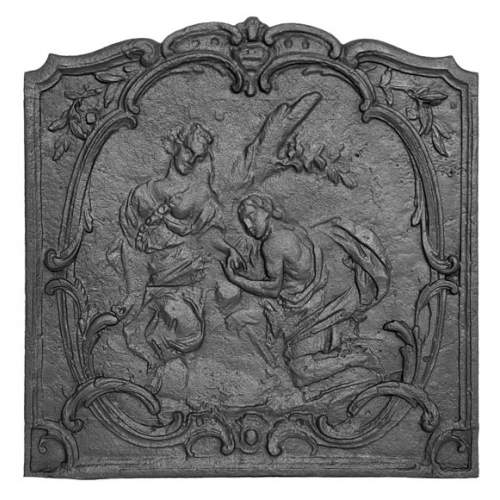 Plaque de cheminée de style Louis XV à la scène galante