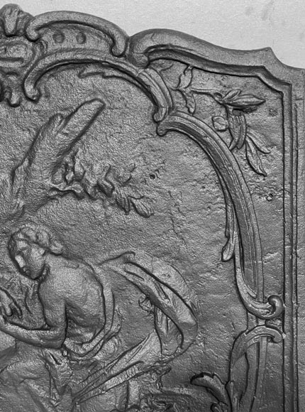 Plaque de cheminée de style Louis XV à la scène galante-5