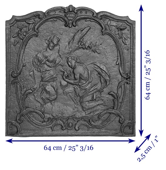 Plaque de cheminée de style Louis XV à la scène galante-8