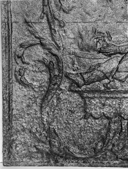 Plaque de cheminée aux personnages près du feu-2