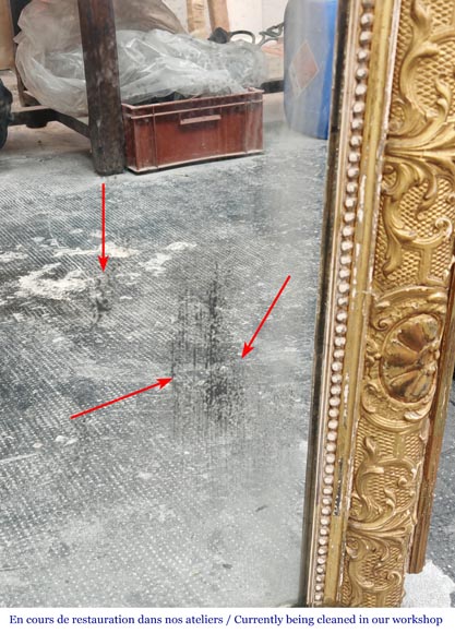 Trumeau richement doré de style Napoléon III, décoré de puttis Trumeau richement doré de style Napoléon III, décoré de puttis-8