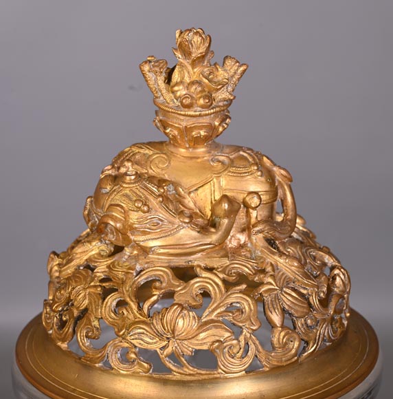 L’Escalier de Cristal (att. à), Coupe aux coloquintes, cristal et bronze doré-4