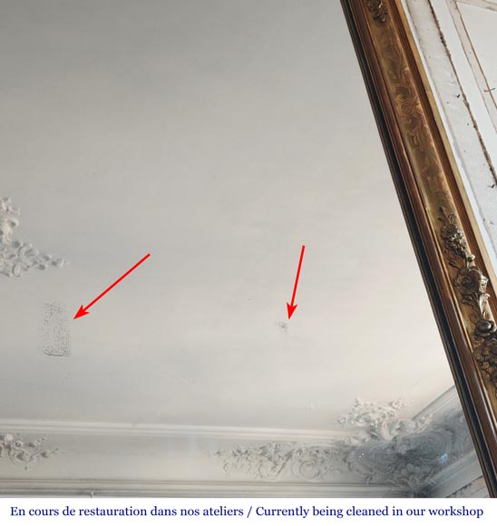 Trumeau doré d'époque Louis Philippe au décor floral et gravures Trumeau doré d'époque Louis Philippe au décor floral et gravures-7