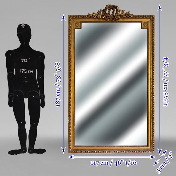 Trumeau de style Louis XVI décoré d'une double couronne de laurier-6