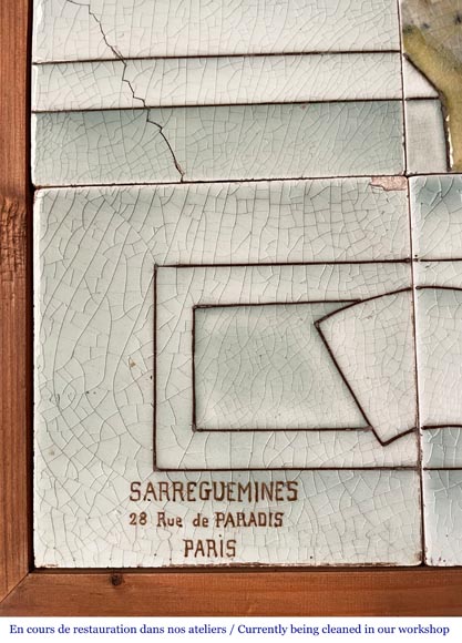 SARREGUEMINES, Tableau en céramique 