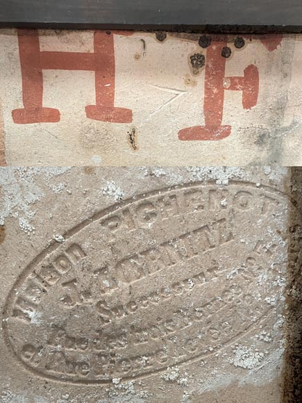 LOEBNITZ Jules (Maison Pichenot), Guéridon en bois noirci et faïence de style Iznik-11