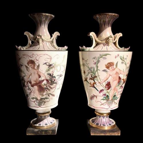 Manufacture de SÈVRES, Paire de vases Rhodes commandée par la Maison de l’Empereur Napoléon III