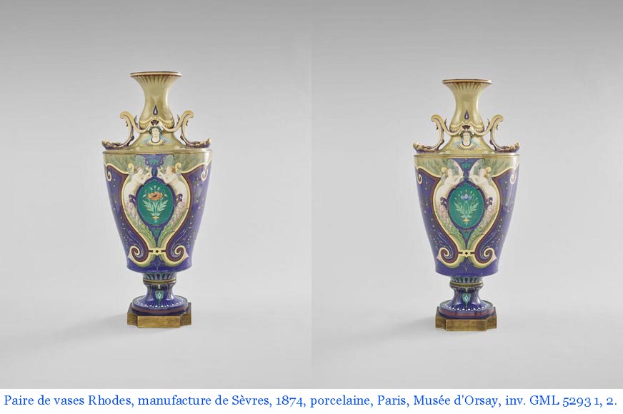 Manufacture de SÈVRES, Paire de vases Rhodes commandée par la Maison de l’Empereur Napoléon III-19