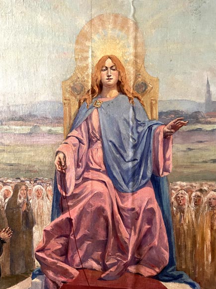 Charles-Édouard MAUGENDRE-VILLERS (1852-1922), Triptyque votif à la Vierge protectrice contre la peste-4