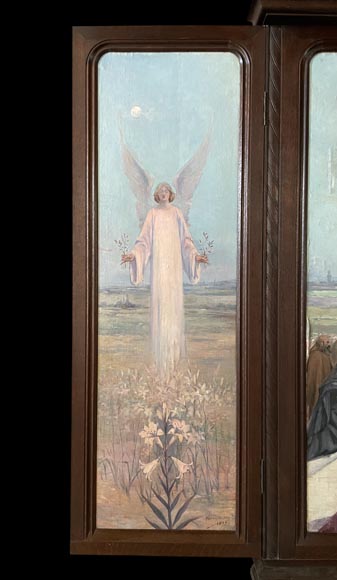 Charles-Édouard MAUGENDRE-VILLERS (1852-1922), Triptyque votif à la Vierge protectrice contre la peste-6
