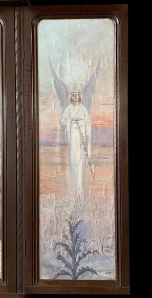 Charles-Édouard MAUGENDRE-VILLERS (1852-1922), Triptyque votif à la Vierge protectrice contre la peste-9