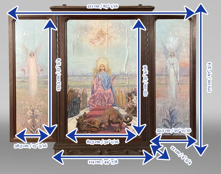 Charles-Édouard MAUGENDRE-VILLERS (1852-1922), Triptyque votif à la Vierge protectrice contre la peste-16