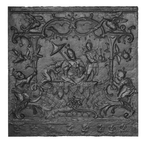 Plaque de cheminée du XVIIIe siècle à décor d'une chinoiserie