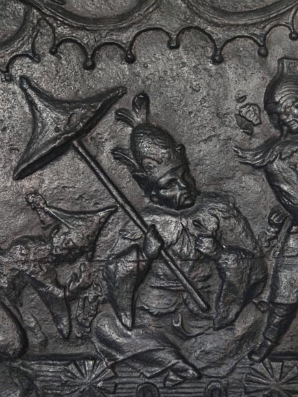 Plaque de cheminée du XVIIIe siècle à décor d'une chinoiserie-3