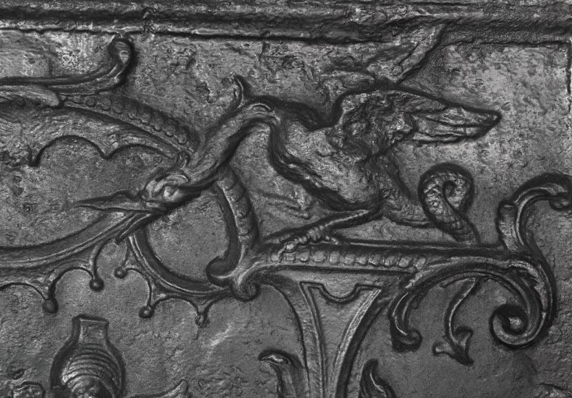 Plaque de cheminée du XVIIIe siècle à décor d'une chinoiserie-5