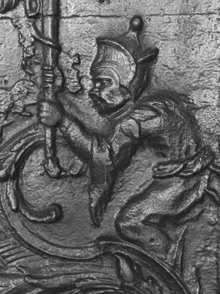 Plaque de cheminée du XVIIIe siècle à décor d'une chinoiserie-7