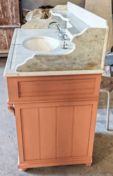 Lavabo de style Napoléon III en marbre et bois peint Lavabo de style Napoléon III en marbre et bois peint-4